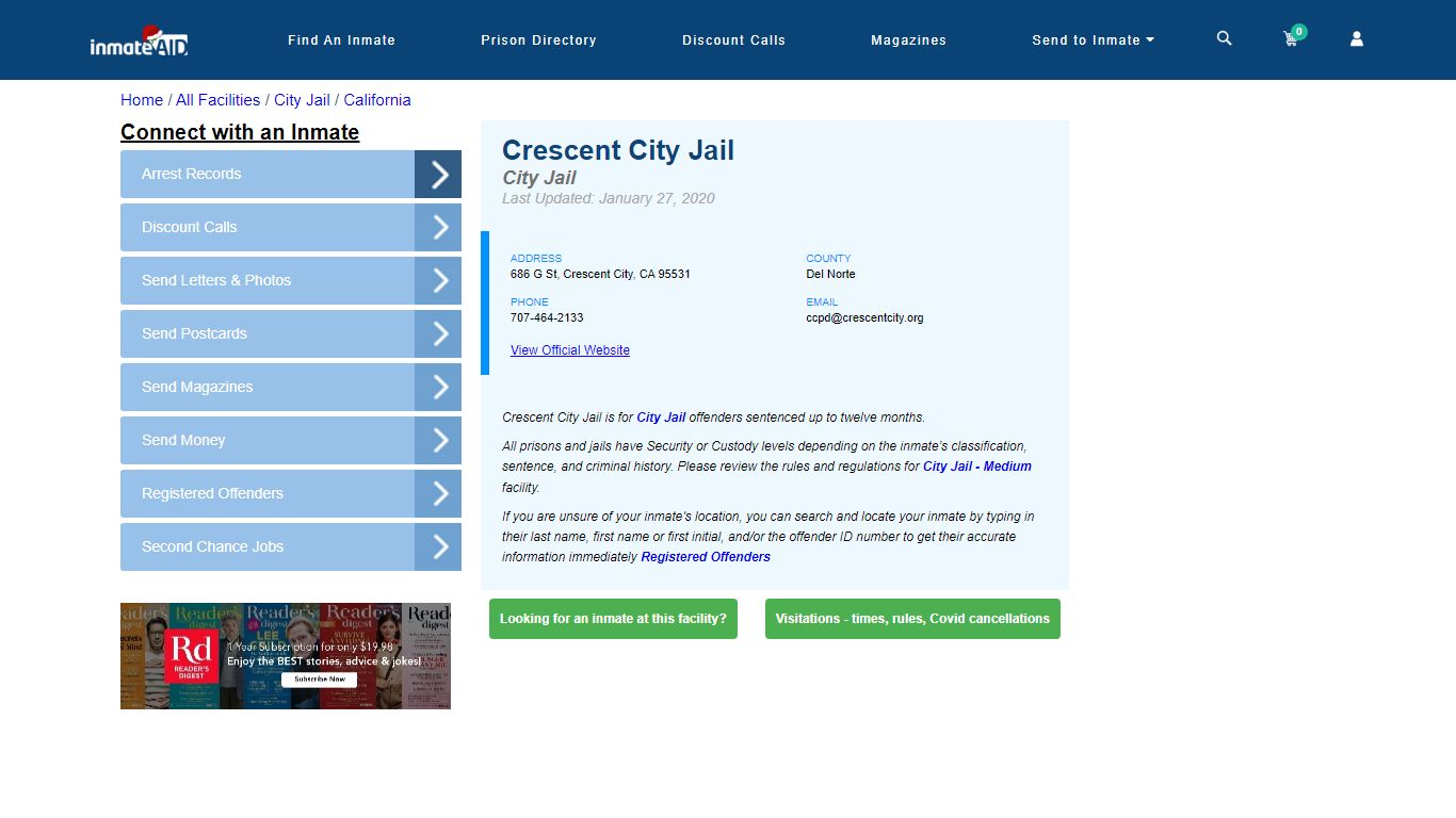 Crescent City Jail | Inmate Locator